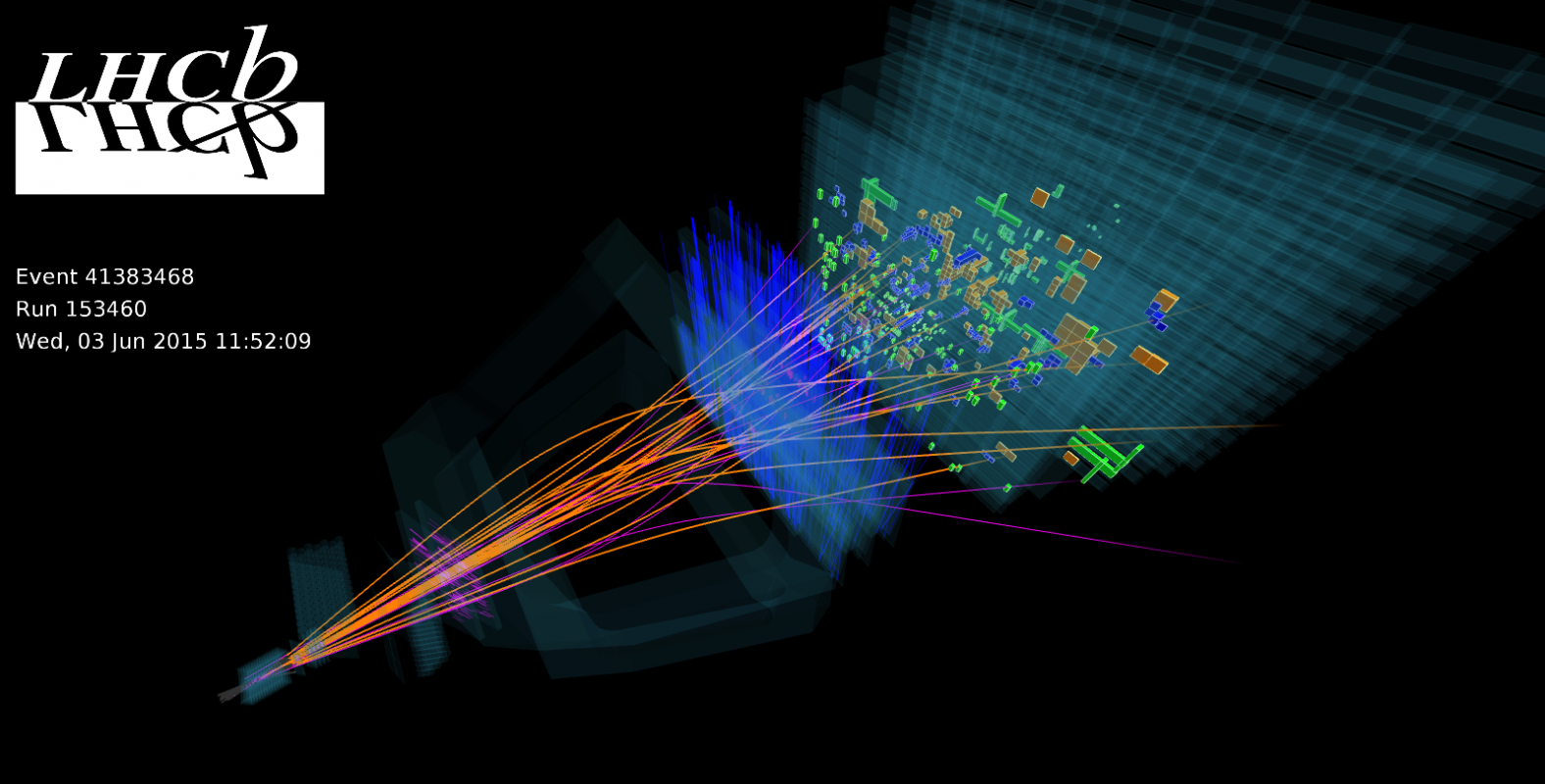 An event display from the LHCb experiment