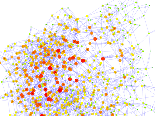 A diagrammatic representation of the network of all possible chemical reaction pathways for 4-carbon molecules such as those that the cell uses for energy metabolism.