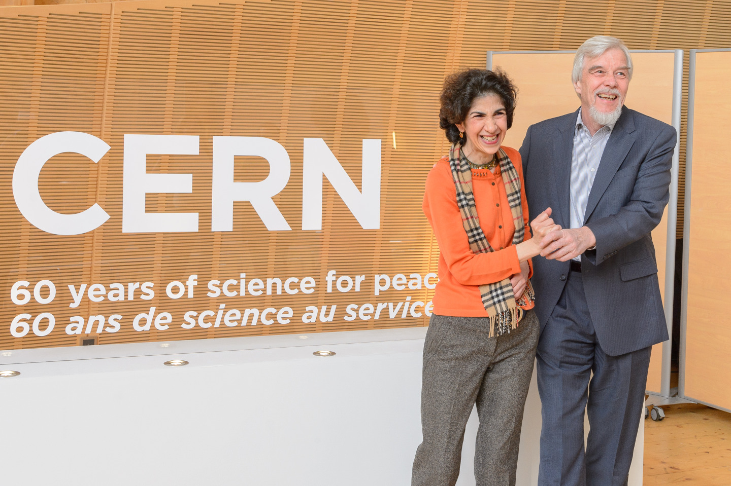 Fabiola Gianotti with Rolf Heuer, CERN&#039;s current Director General. Image: CERN.
