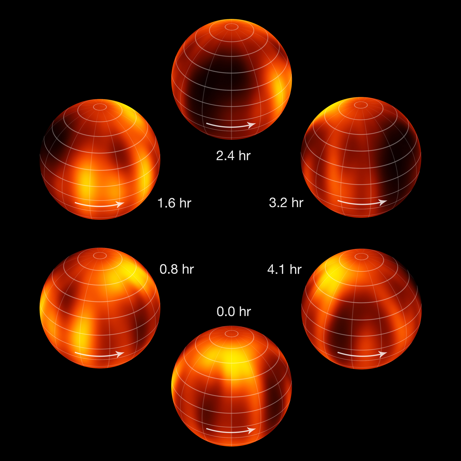 Surface map of Luhman 16B recreated from VLT observations (annotated). Credit: ESO/I. Crossfield.