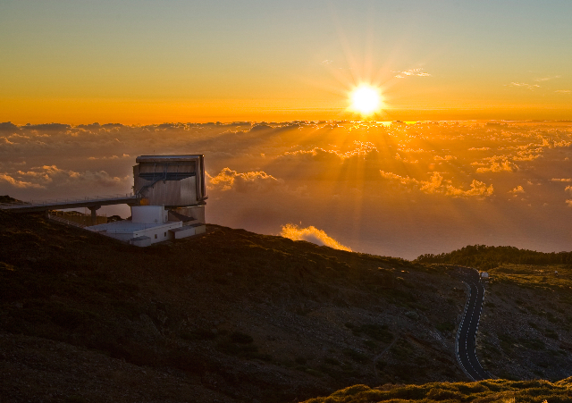 Sunset at the Telescopio Nazionale Galileo on La Palma, Canary Islands.