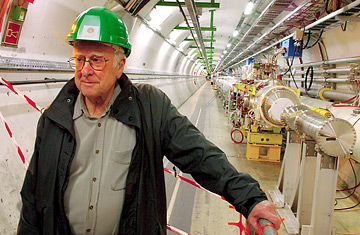 Prof Higgs at CERN. Image: Alan Walker