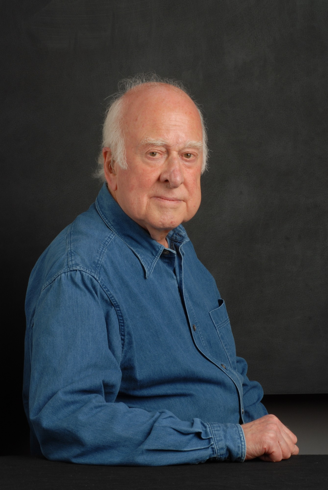 Photographic portrait of Peter Higgs taken by Peter Tuffy. 17 June 2009.