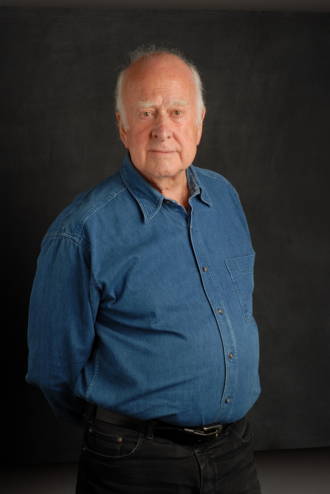 Photographic portrait of Peter Higgs taken by Peter Tuffy. 17 June 2009.