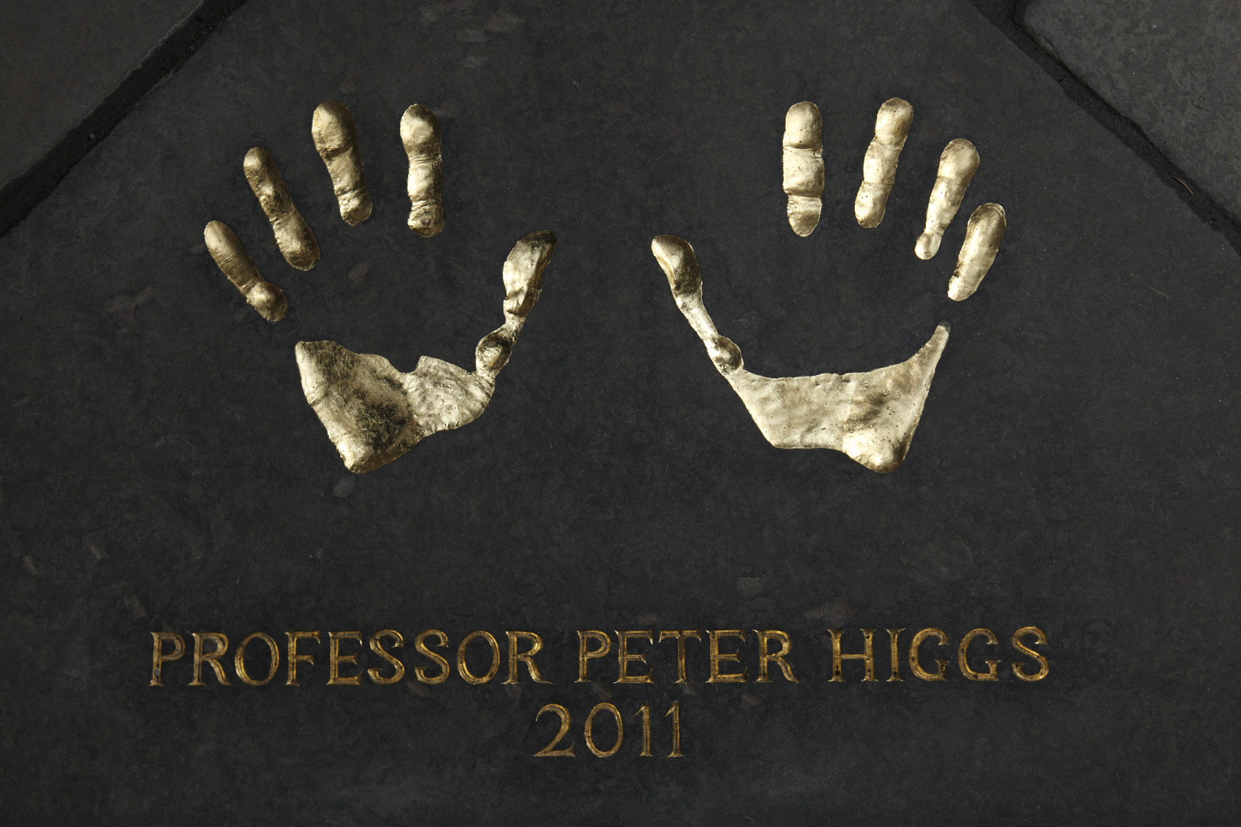 Copied from impression made in clay, Peter&#039;s hand prints were sculpted into a slab of Caithness stone which was relaid in the quadrangle of the City of Edinburgh City Chambers.