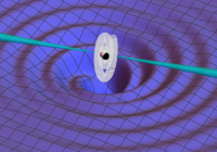 A merger between a neutron star and a black hole emits a gravitational wave and a short gamma-ray burst. Measuring the arrival times of the two signals on Earth provides a measurement of the gravitational wave speed.