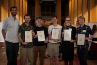 Dr Jean-Christophe Denis with some of the Edinburgh Award recipients