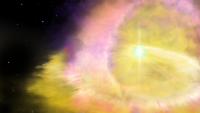 Artists impression of the supernova (credit Aaron Geller, Northwestern University)