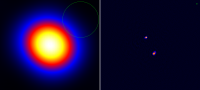 A close up of the quasar 3C196. Both images show the exact same patch of sky aro